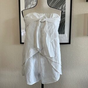Princess Polly Mabel Mae Strapless Playsuit White Size 10